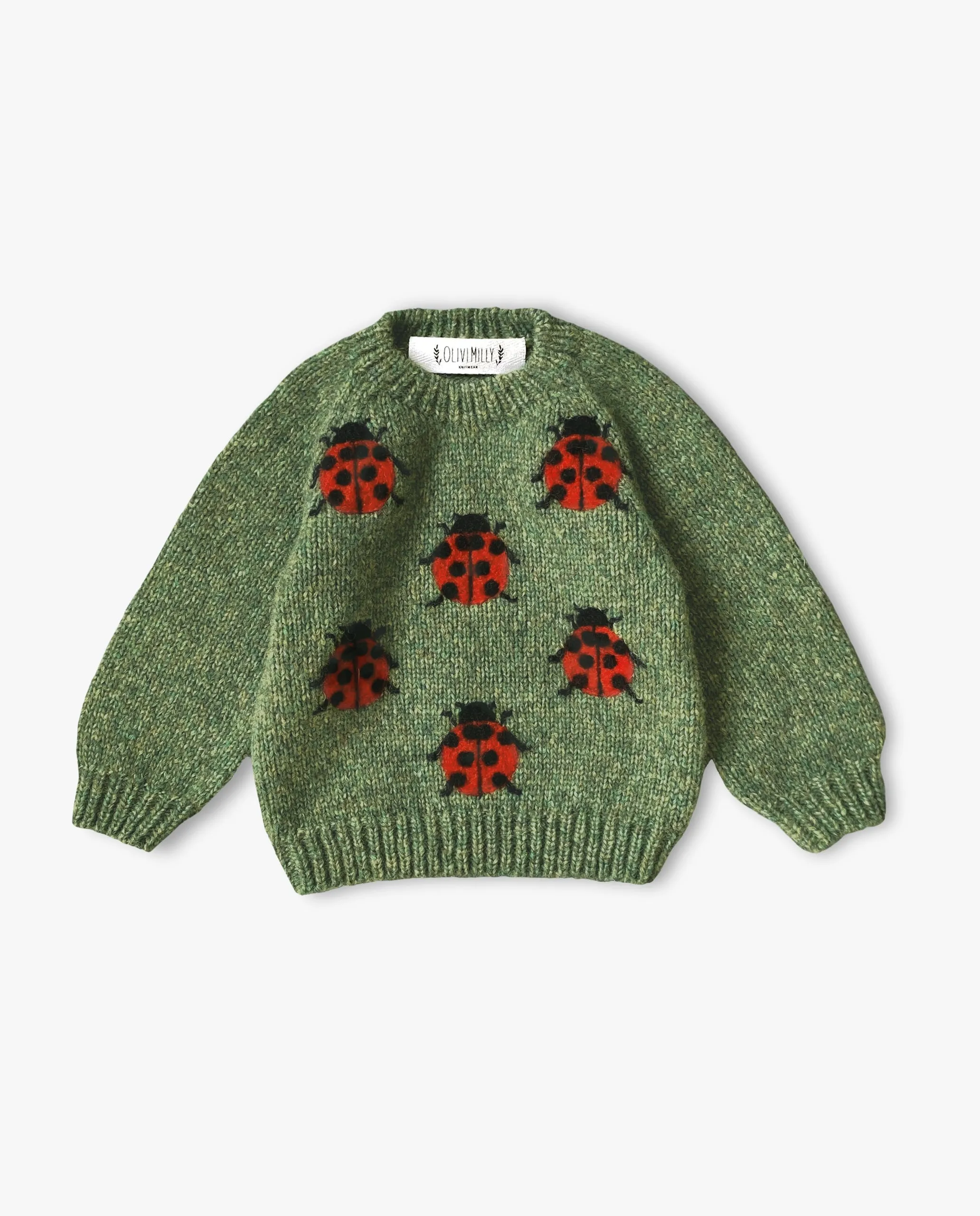 Ladybug Jumper |green moss| in stock (12-18m /2-3y)