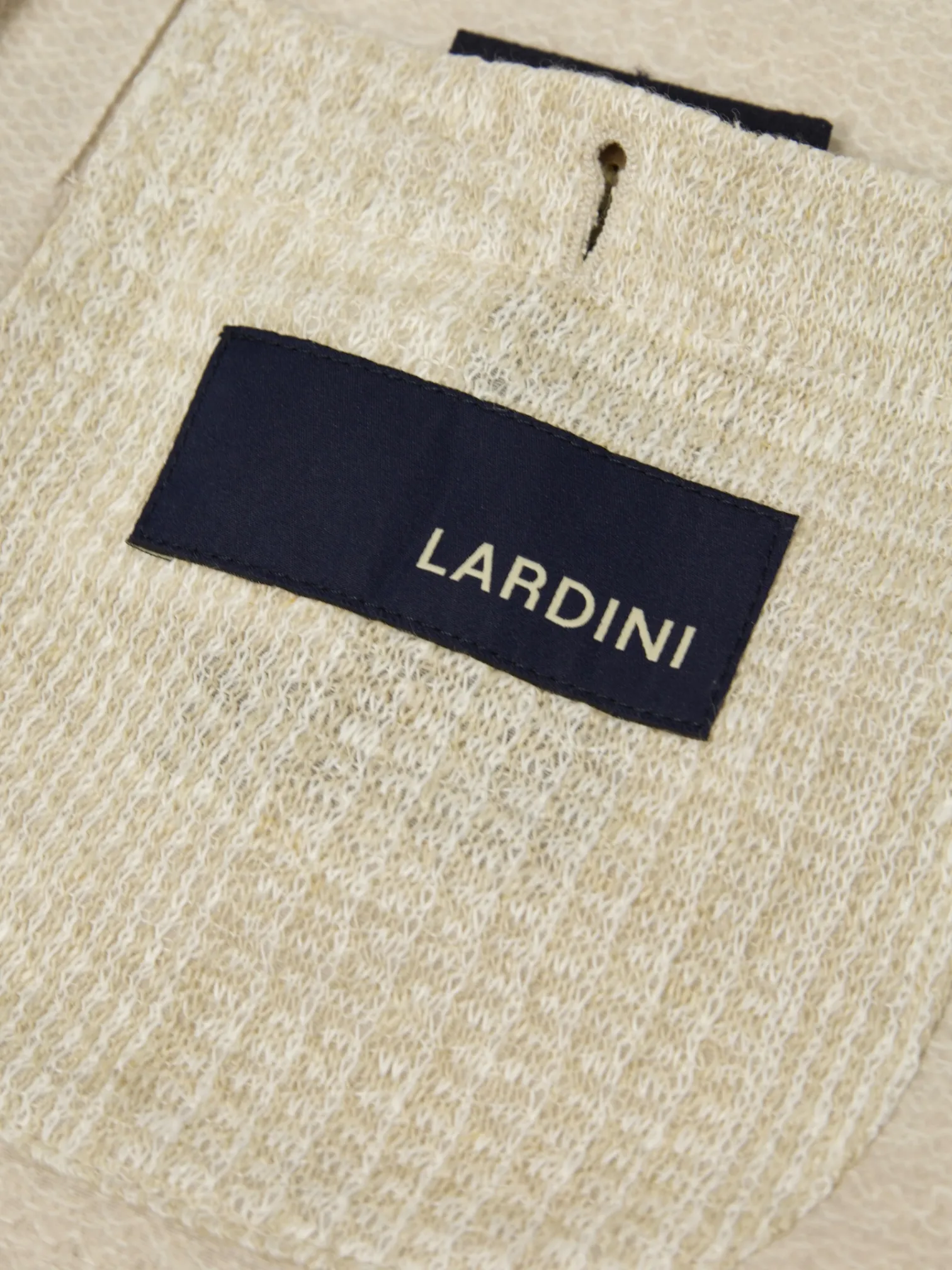 Lardini Light Brown Linen Prince of Wales Unconstructed Jacket