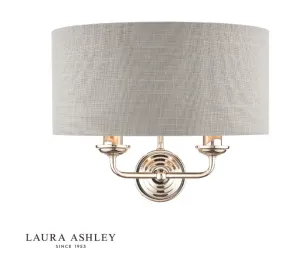 Laura Ashley Sorrento Polished Nickel  LA3727710-Q  2 Light Wall Light with Silver Shade
