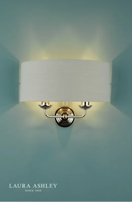 Laura Ashley Sorrento Polished Nickel  LA3727710-Q  2 Light Wall Light with Silver Shade