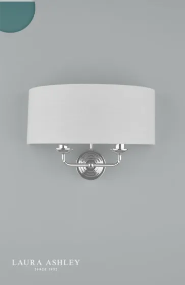 Laura Ashley Sorrento Polished Nickel  LA3727710-Q  2 Light Wall Light with Silver Shade