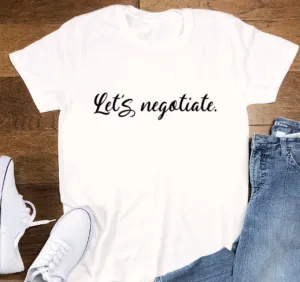 Let's Negotiate, White, Short Sleeve Unisex T-shirt