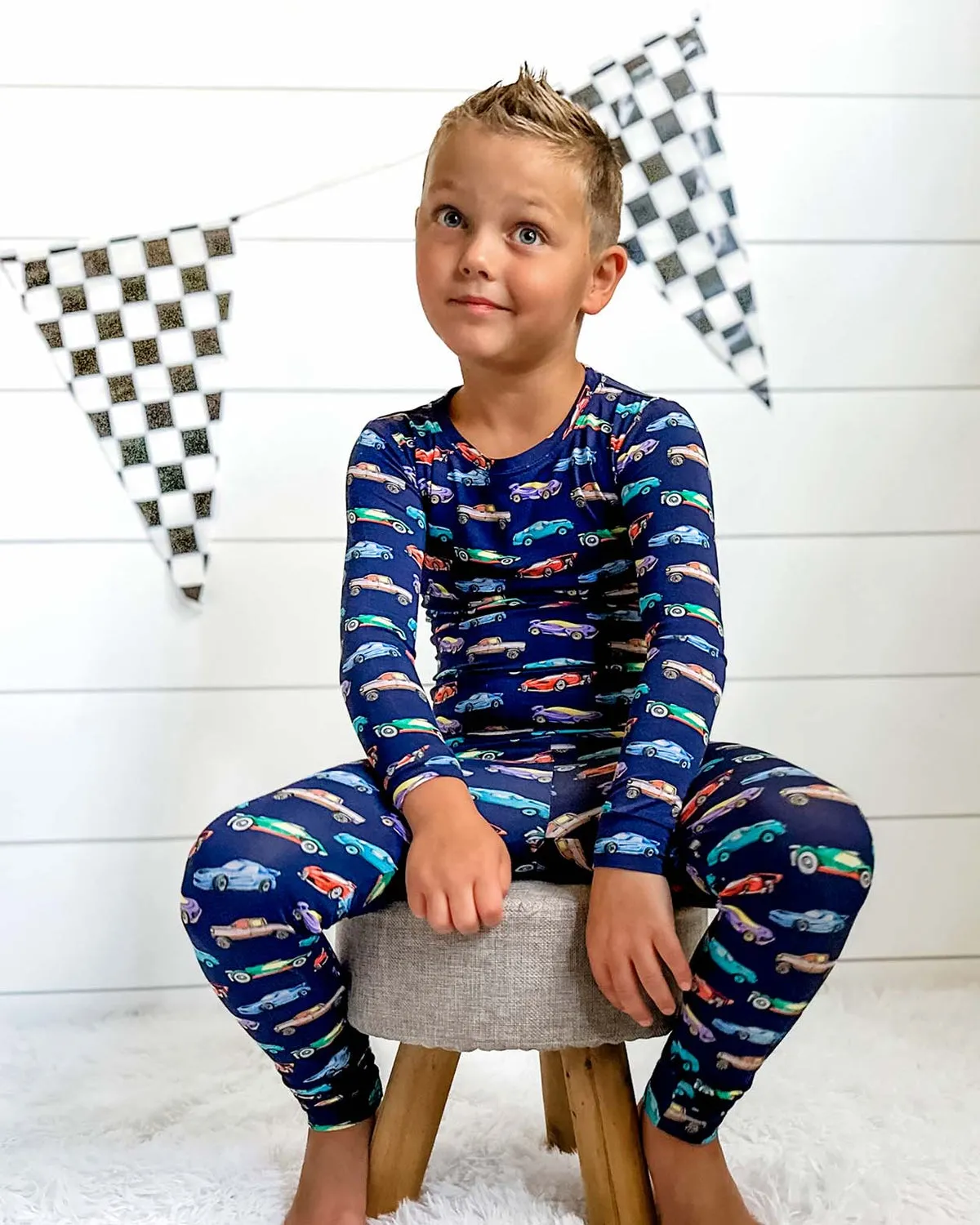 Lev Baby Jackson Race Car Toddler Lounge  Long Sleeve Two Piece Jammies Pajamas