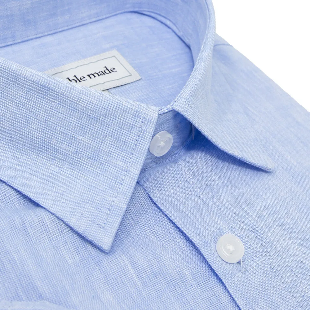 Light Blue Linen Short Sleeve Shirt | The Lantern