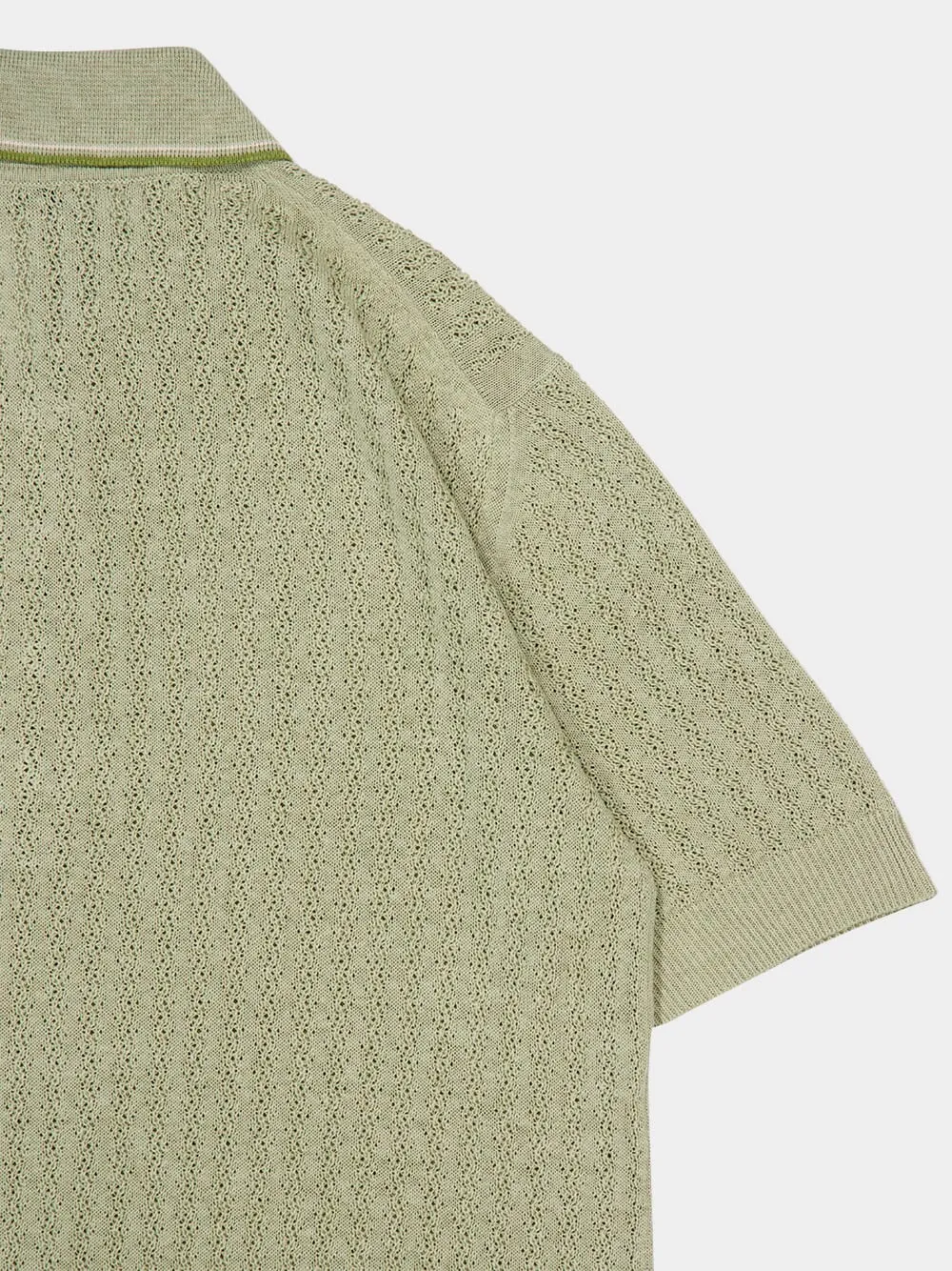Light Green Linen Polo Shirt