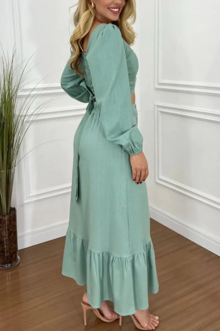 LIGHT GREEN LINEN SET