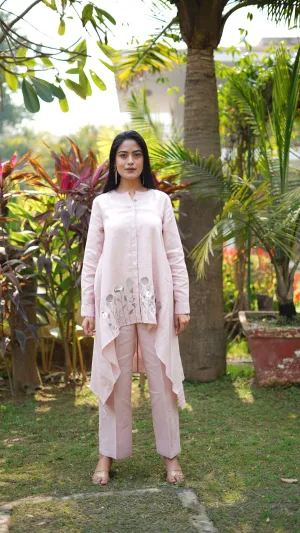 LIGHT PINK EMB HIGHLOW TUNIC