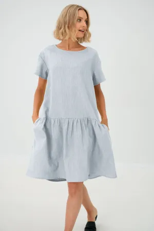 Linen dress BLOSSOM, Light blue, S