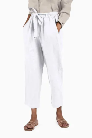 Linen Fleur Pant-Angora White