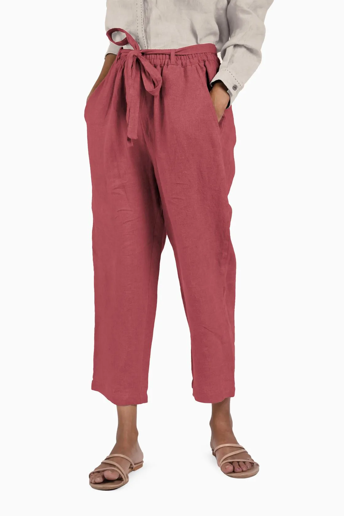 Linen Fleur Pant-Midnight Green