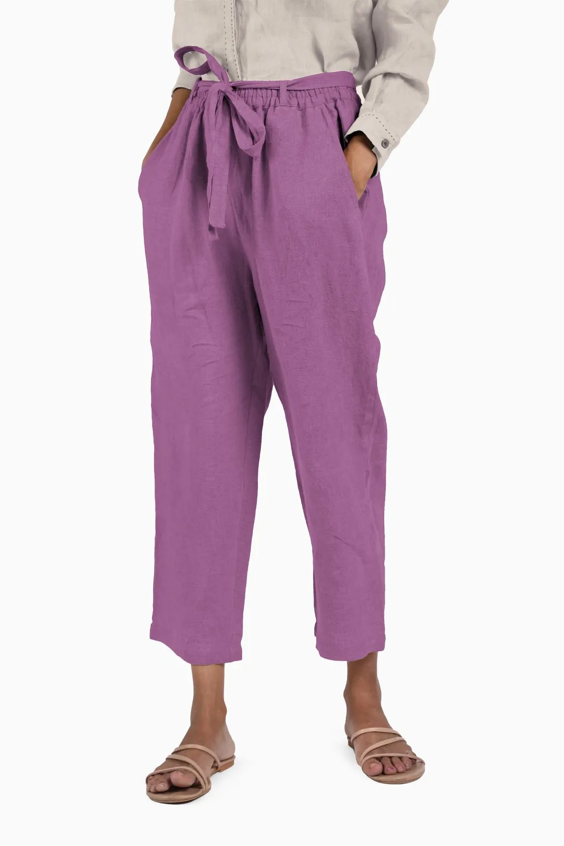 Linen Fleur Pant-Midnight Green