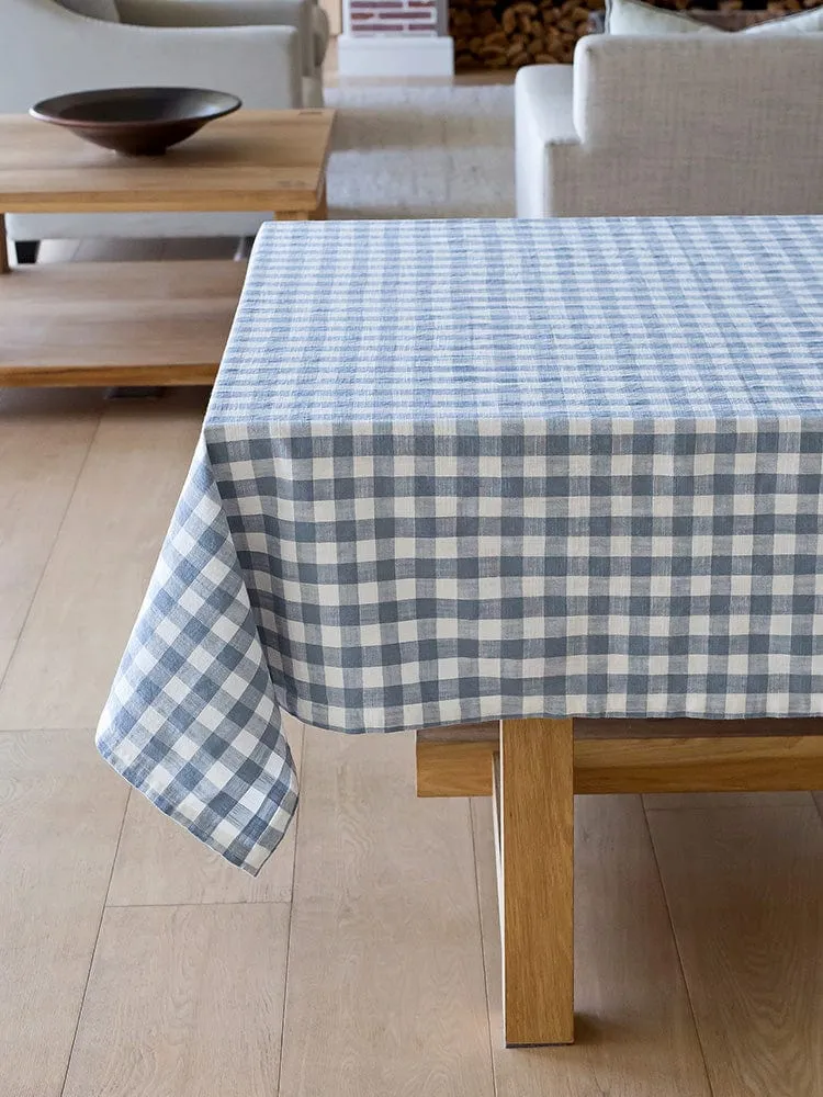 Linen House Table Linen Oxford Check Light Blue