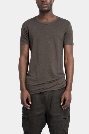 Linen jersey t-shirt, Dark brown