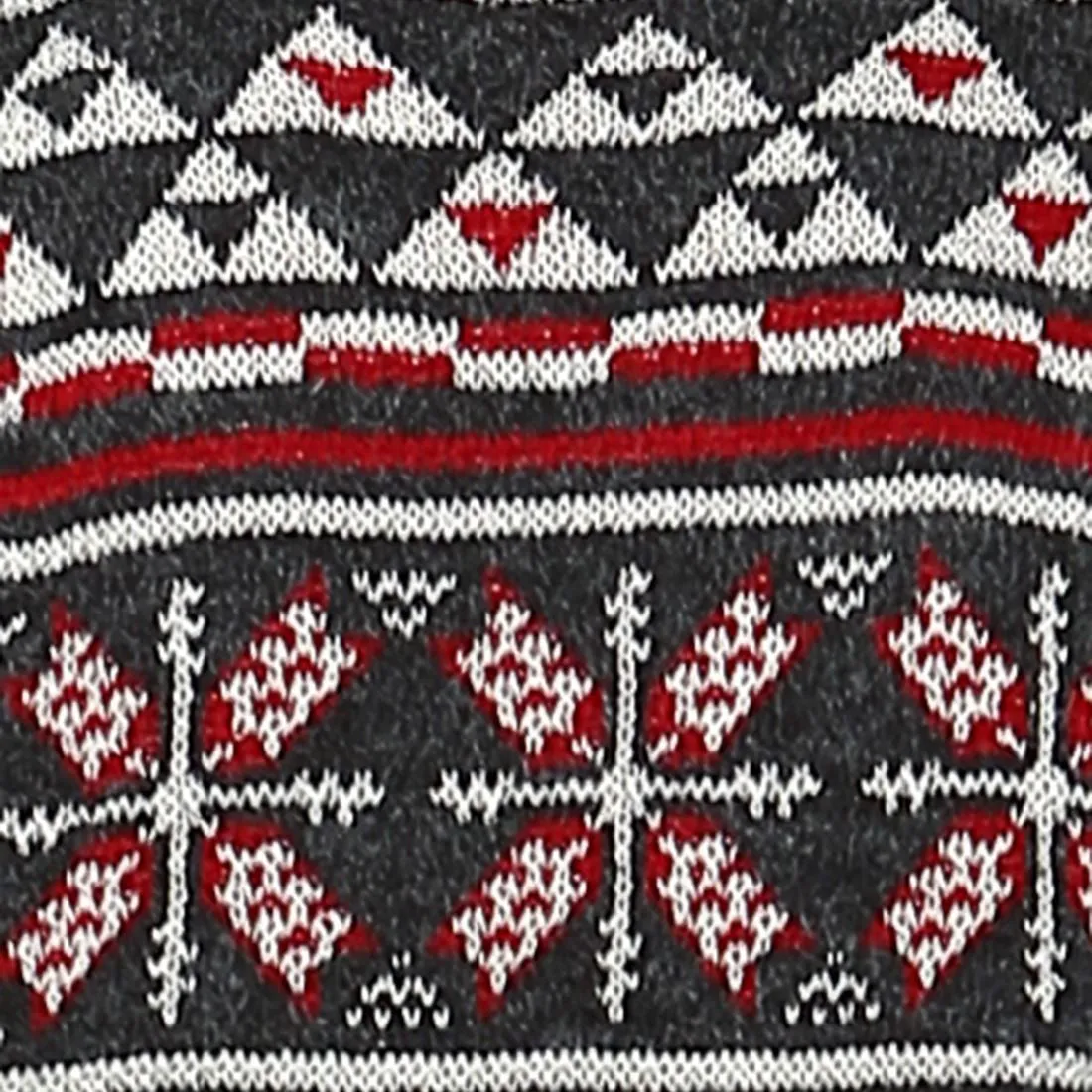 Long Aztec Cardigan Tribal Sweater Holiday Isle Pattern Red Gray