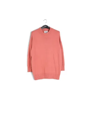 Long loose-fit lime pink sweater