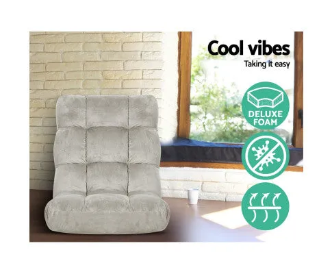 Lounge Sofa Bed Flannel Fabric Grey