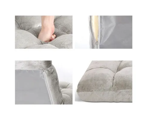 Lounge Sofa Bed Flannel Fabric Grey