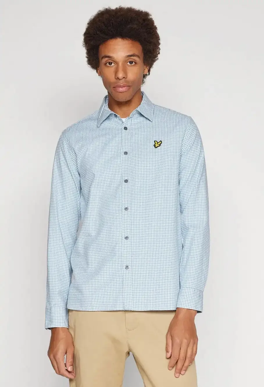 Lyle & Scott Mens Shepherd Gingham Check Shirt Slate Blue/White