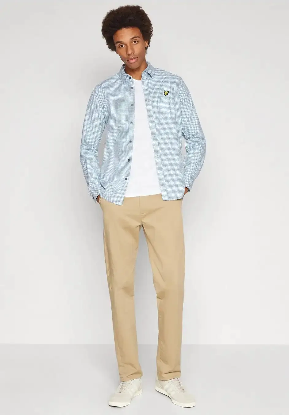 Lyle & Scott Mens Shepherd Gingham Check Shirt Slate Blue/White
