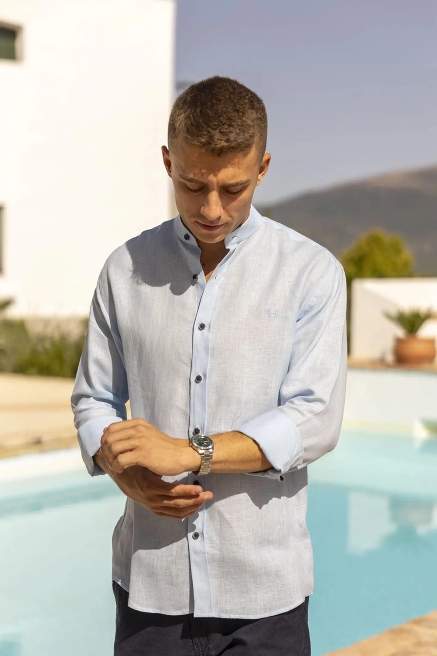 'Mallorca' Men's Classico Shirt - Sky Blue