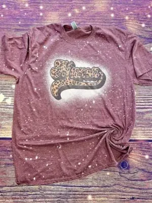 Mama Cheetah Bleached Tee