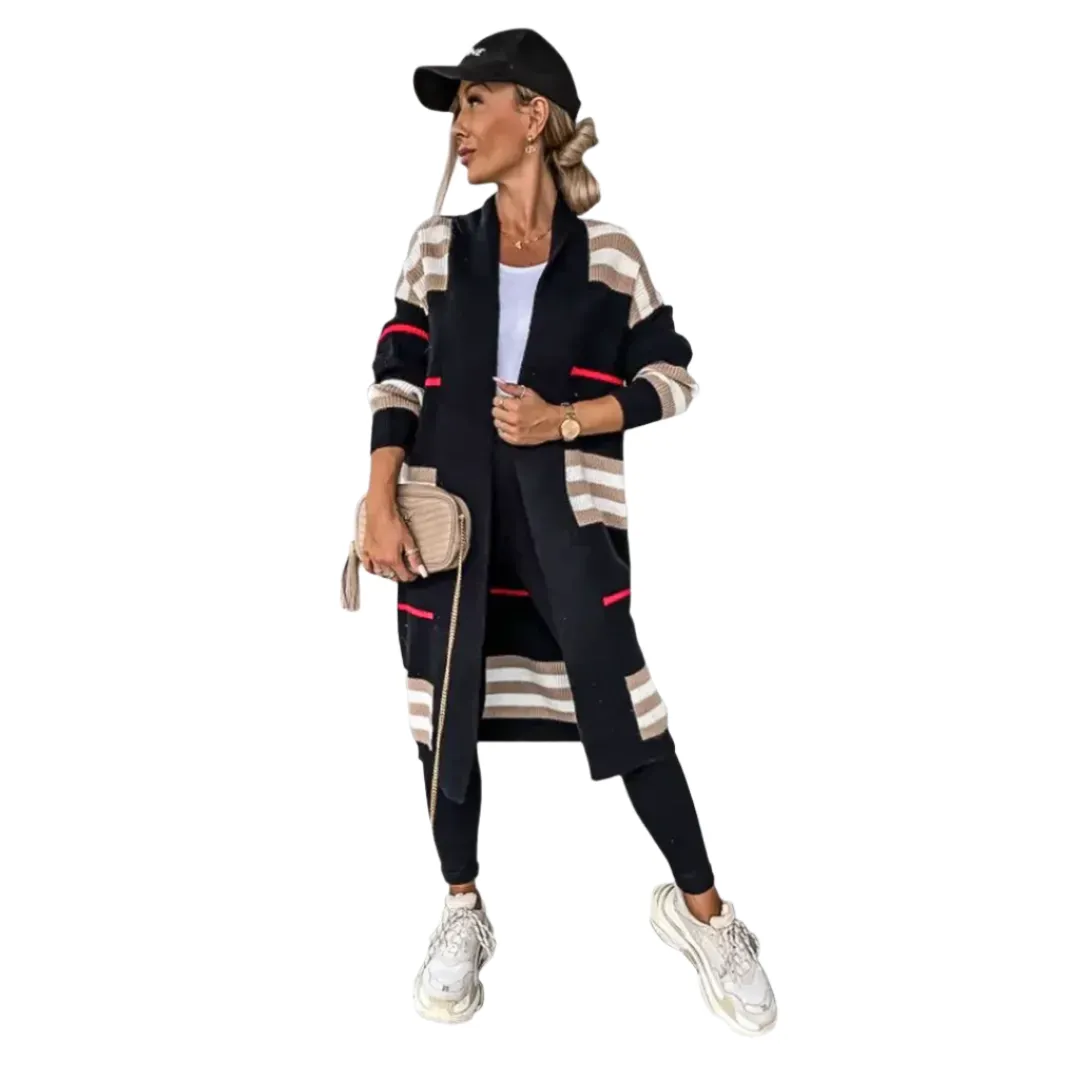 Marie – Stylish Women’s Striped Cardigan