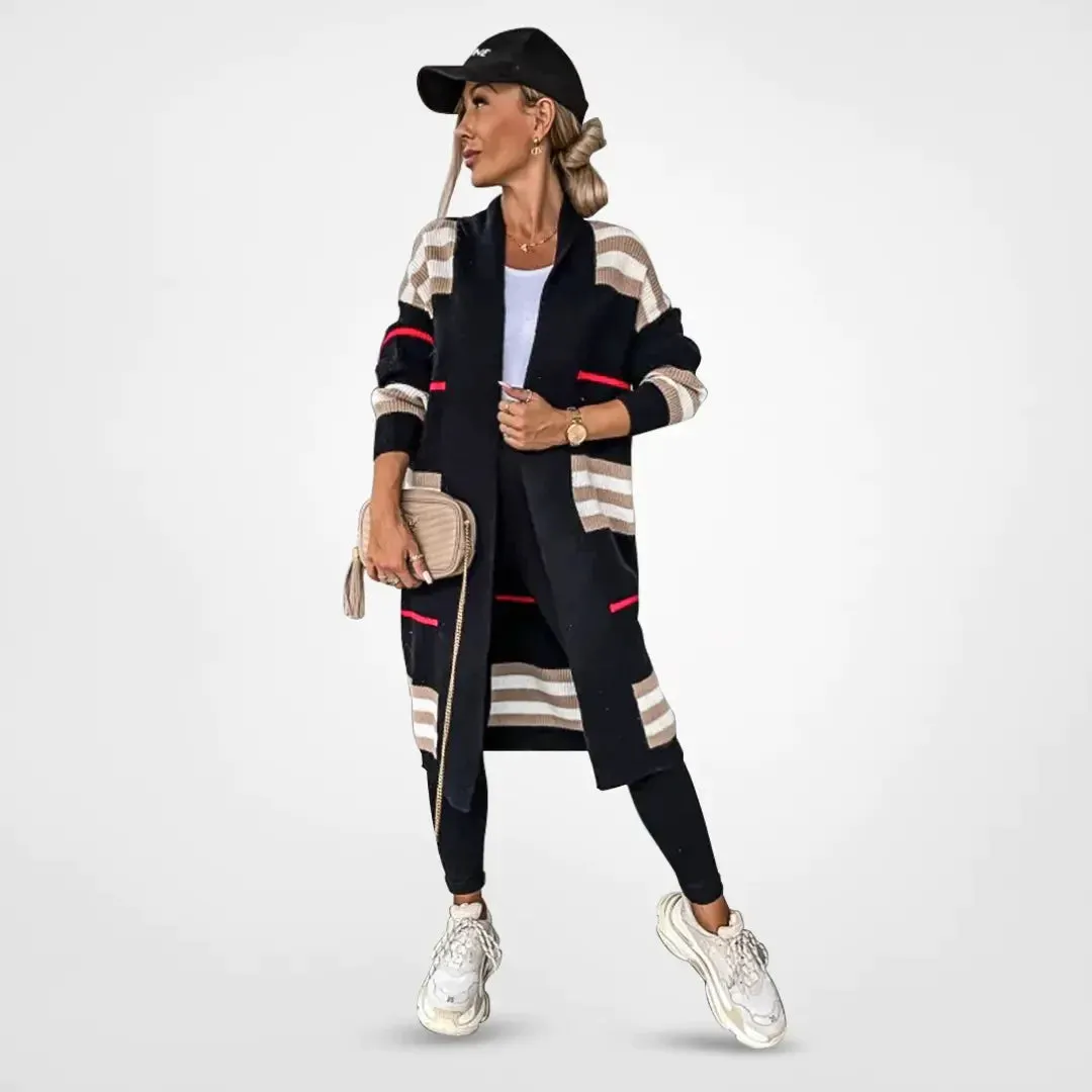 Marie – Stylish Women’s Striped Cardigan