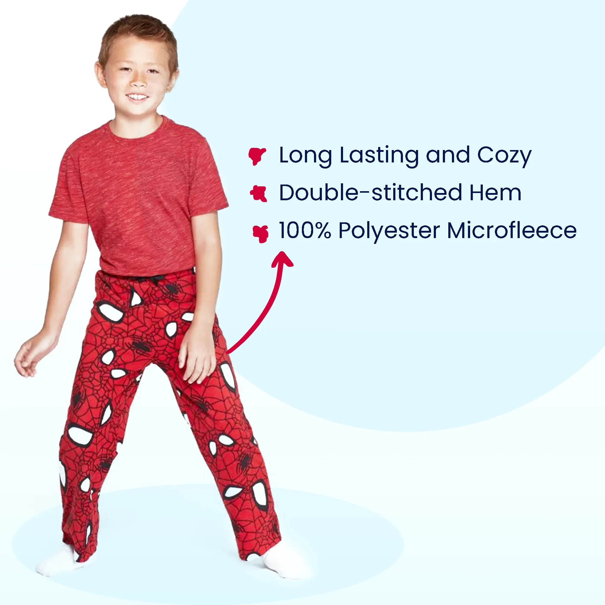 Marvel Spider-Man Boys Plush Fleece Lounge Pajama Pants