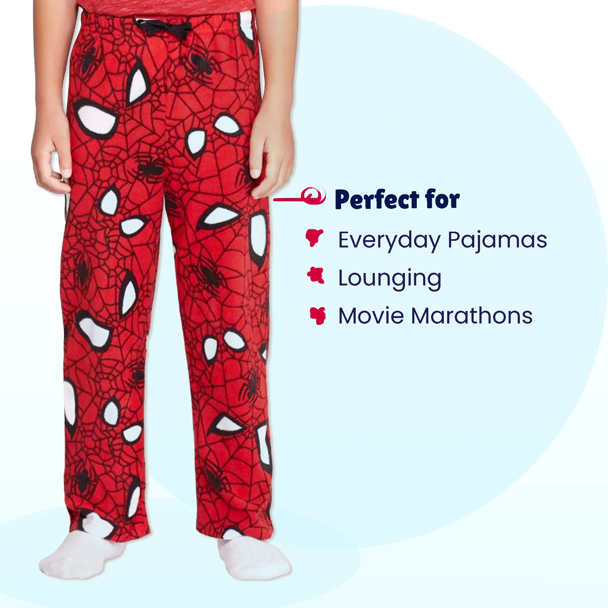 Marvel Spider-Man Boys Plush Fleece Lounge Pajama Pants