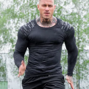 Men Skinny Long Sleeves Fitness Bodybuilding Elasticity Compression Quick dry Tees