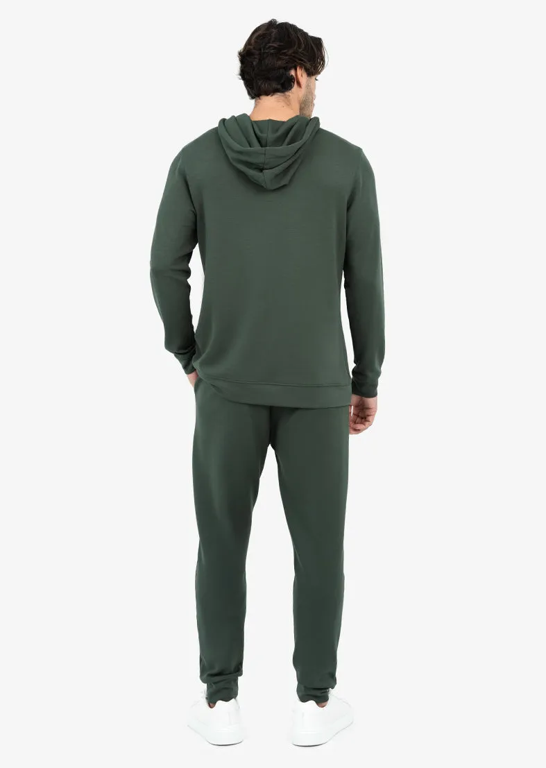 Mens All Around Lounge Hoodie Deep Green