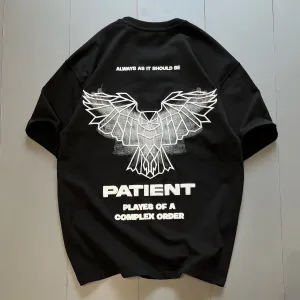 Men's black embroidered bank Dove cotton T-shirt