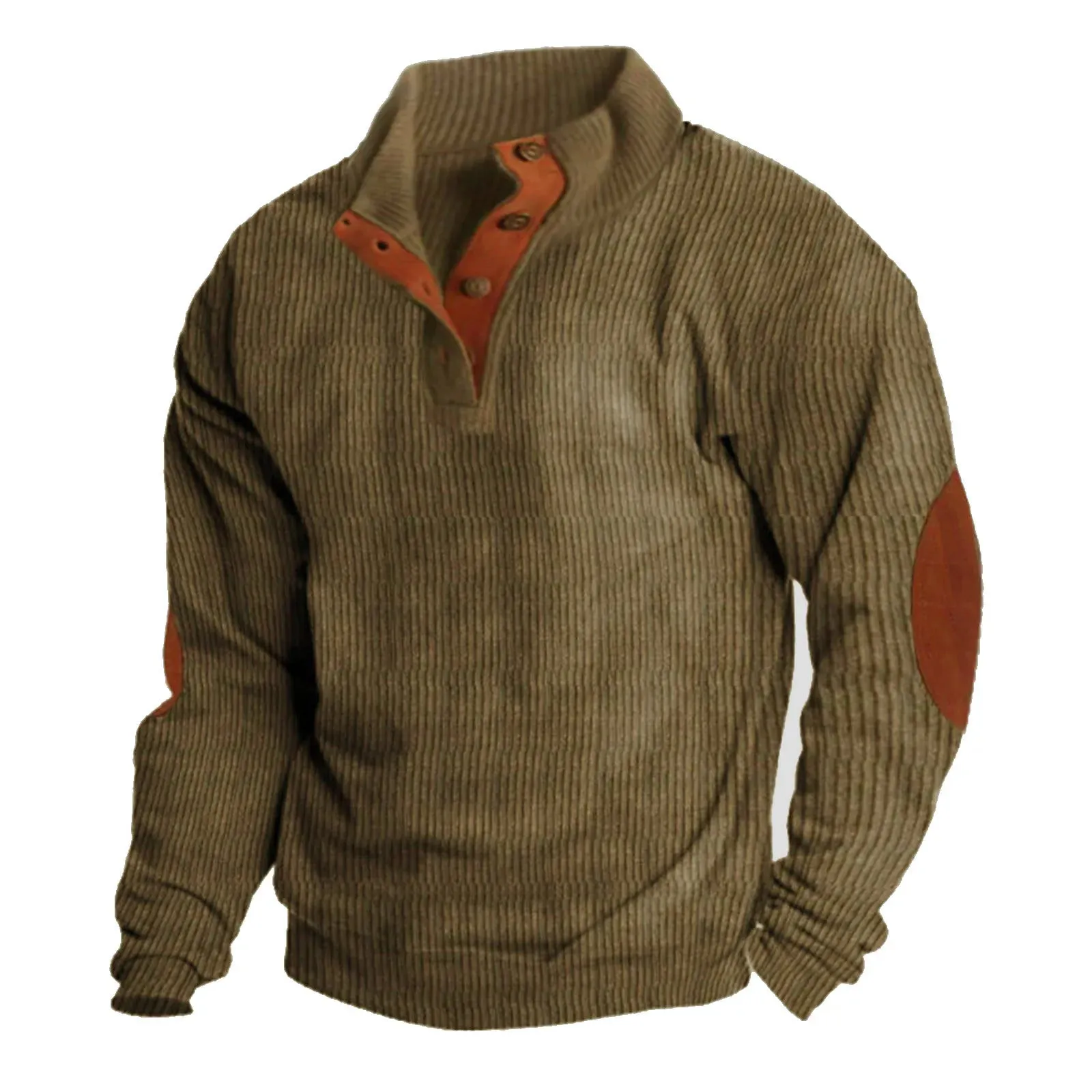 Mens Casual Hoodie Vintage Loose Sweatshirt Comfortable Pullovers Buckle Stand Collar Long Sleeve Hoodies Men'S Sudaderas
