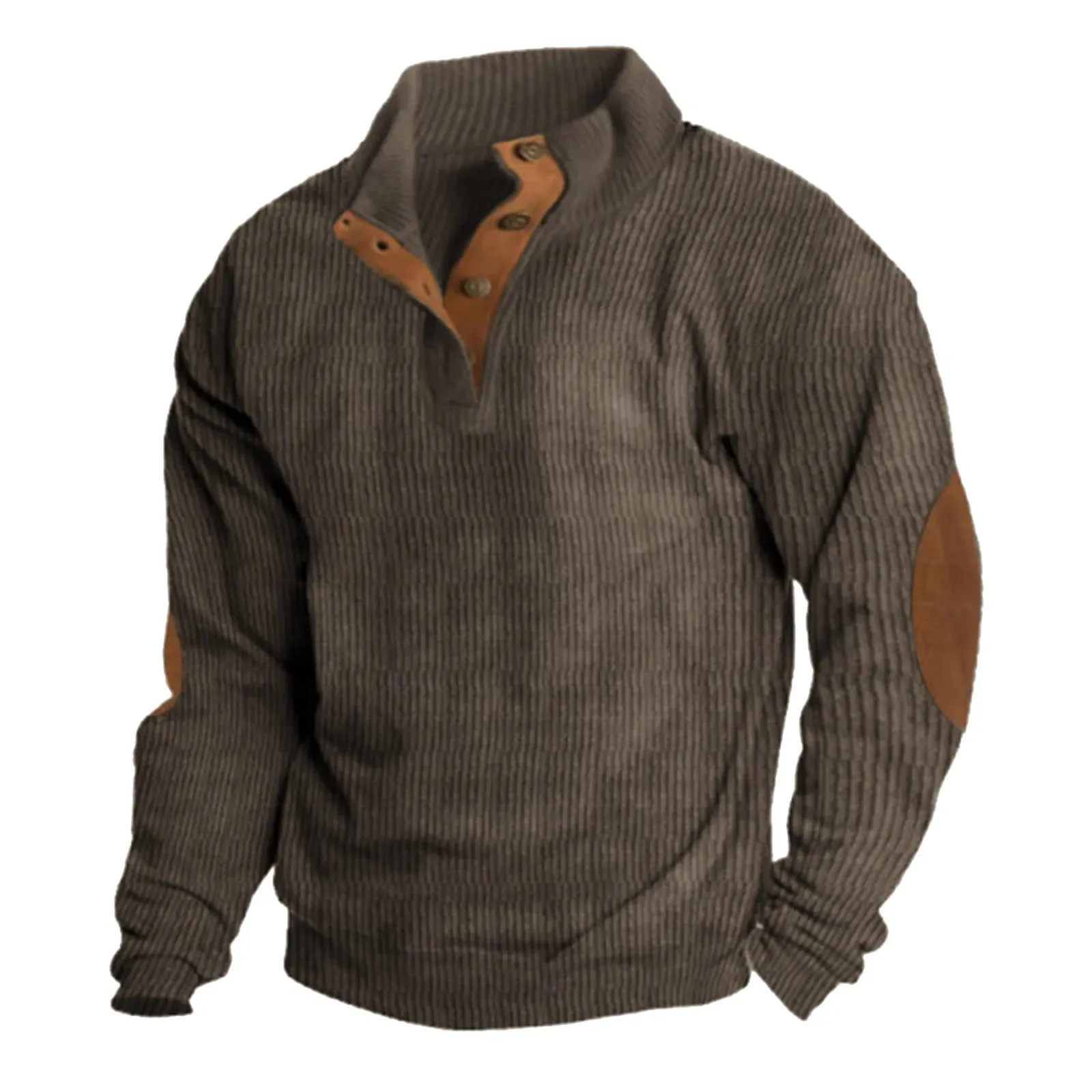 Mens Casual Hoodie Vintage Loose Sweatshirt Comfortable Pullovers Buckle Stand Collar Long Sleeve Hoodies Men'S Sudaderas