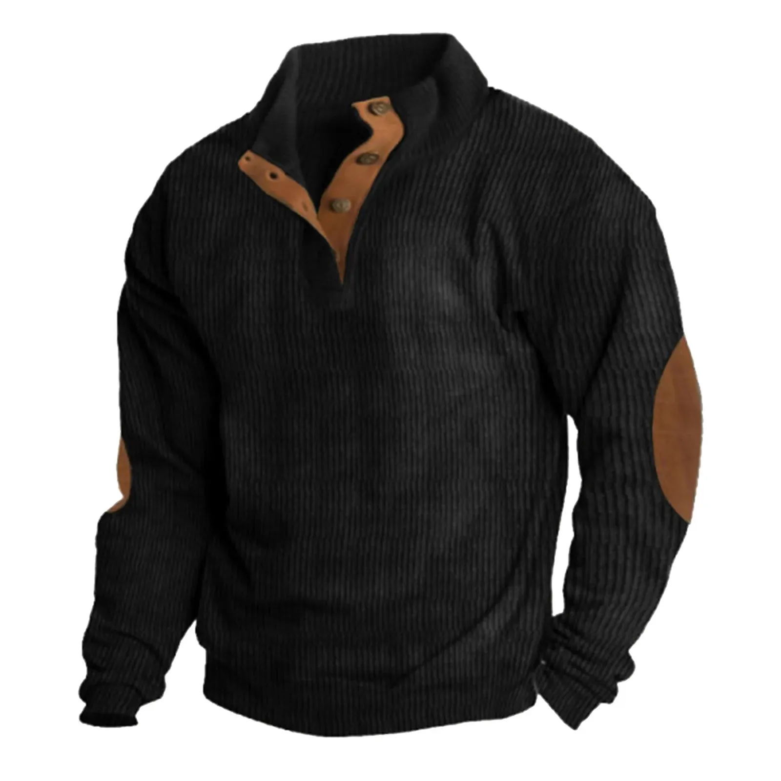 Mens Casual Hoodie Vintage Loose Sweatshirt Comfortable Pullovers Buckle Stand Collar Long Sleeve Hoodies Men'S Sudaderas