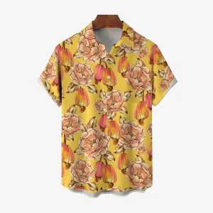 Men's Flower Print Casual Short Sleeve Shirt 2404000059