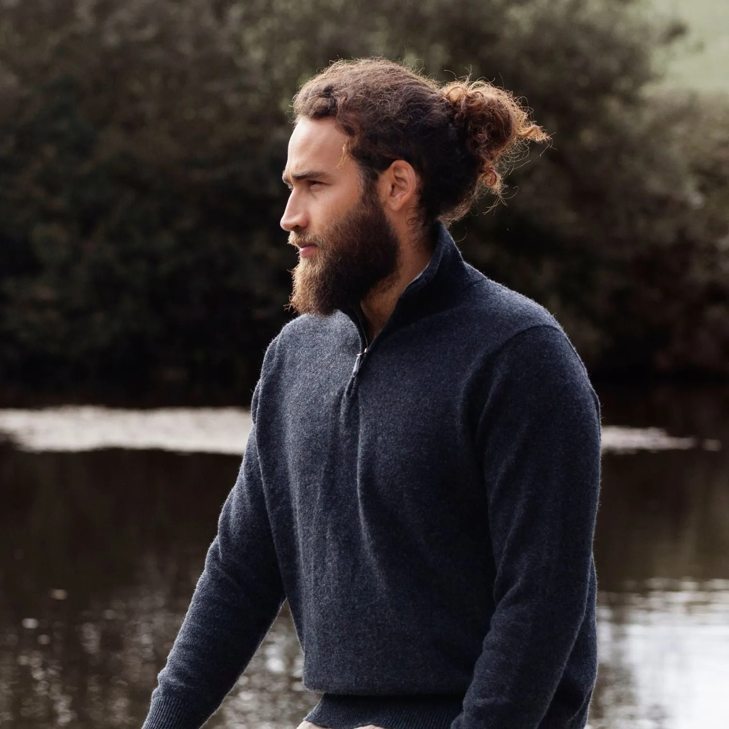 Men's Half Zip Wool Sweater