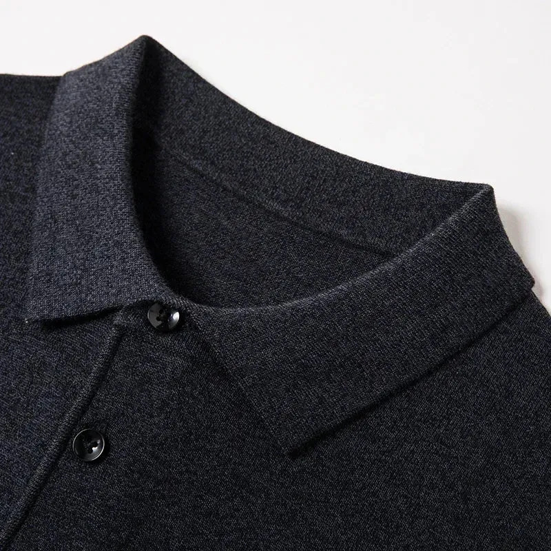 Men's Solid Color Long-Sleeve Wool sweater