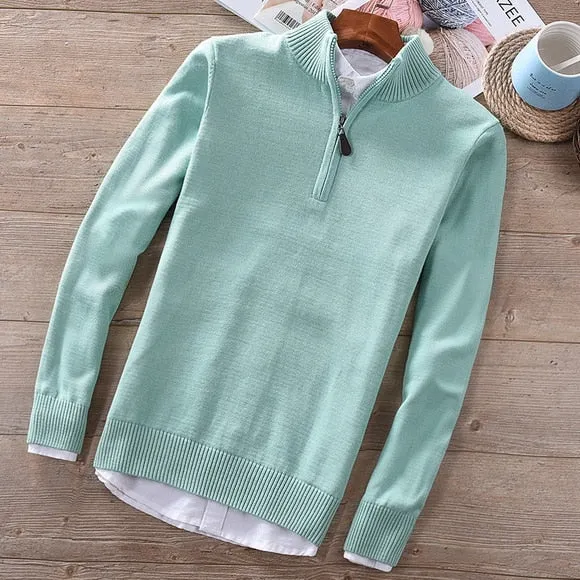 Men's Thin Wool  Sweaters /  Mandarin collar sweaters