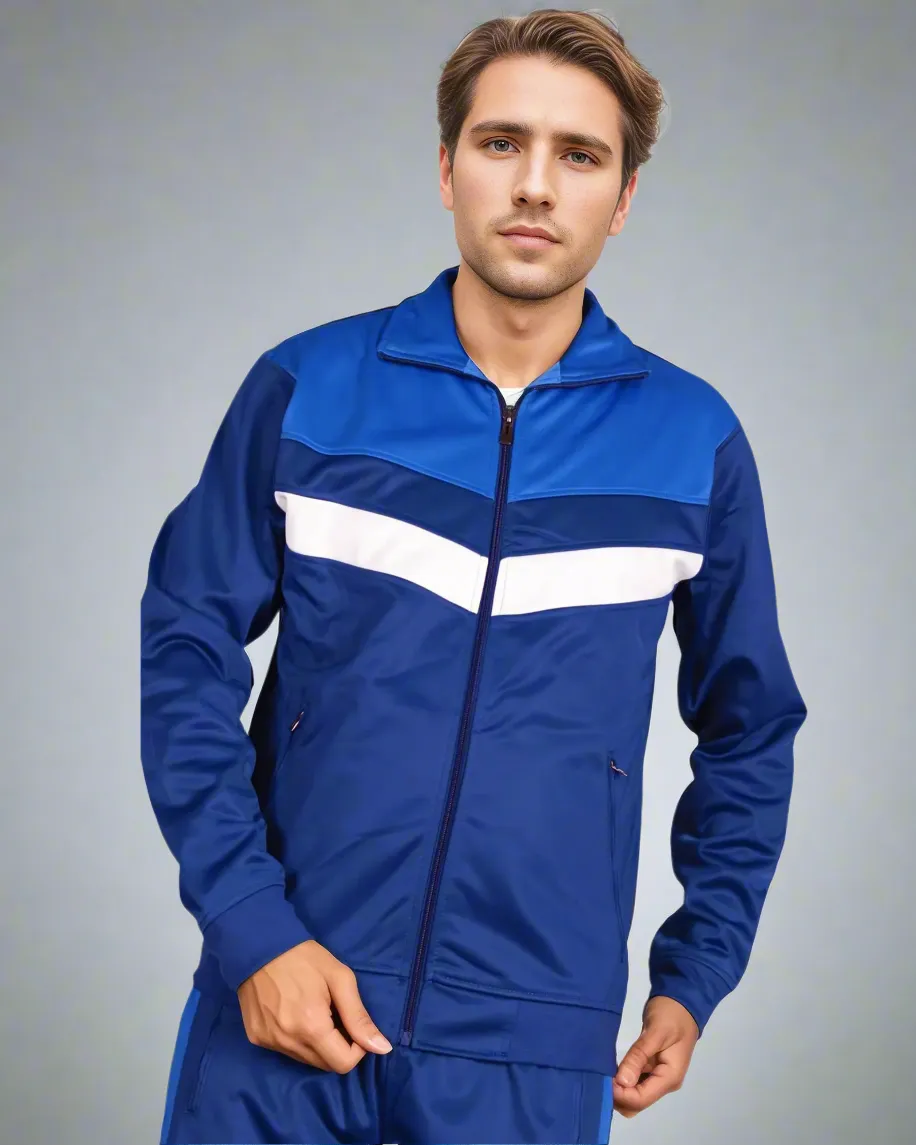 Men's Tracksuit Warm-Up 2-piece Retro Style Track Jacket & Pants Matching Set