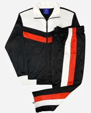 Men's Tracksuit Warm-Up 2-piece Retro Style Track Jacket & Pants Matching Set