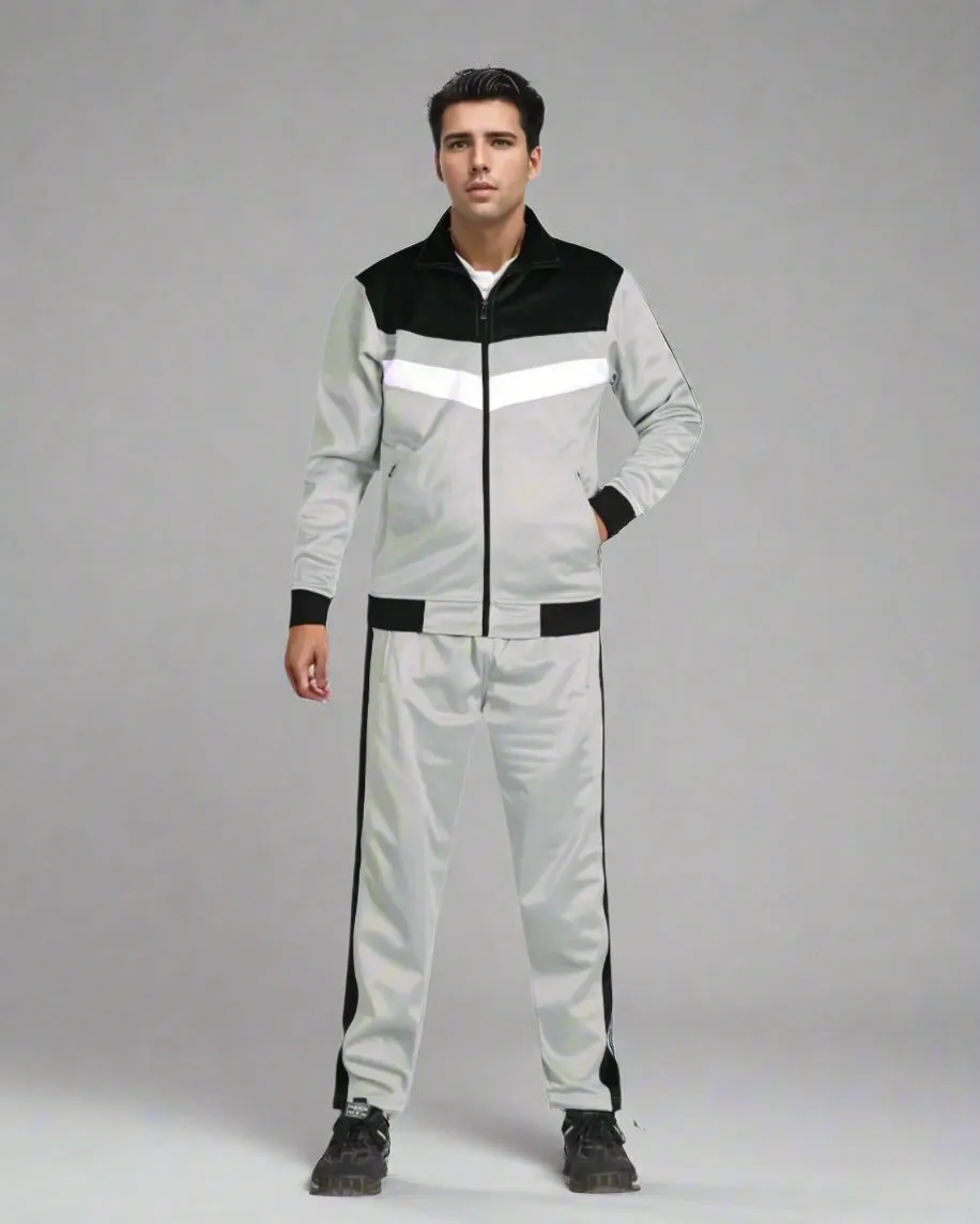 Men's Tracksuit Warm-Up 2-piece Retro Style Track Jacket & Pants Matching Set