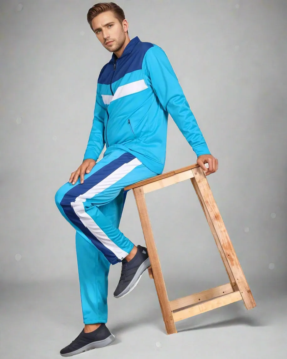 Men's Tracksuit Warm-Up 2-piece Retro Style Track Jacket & Pants Matching Set