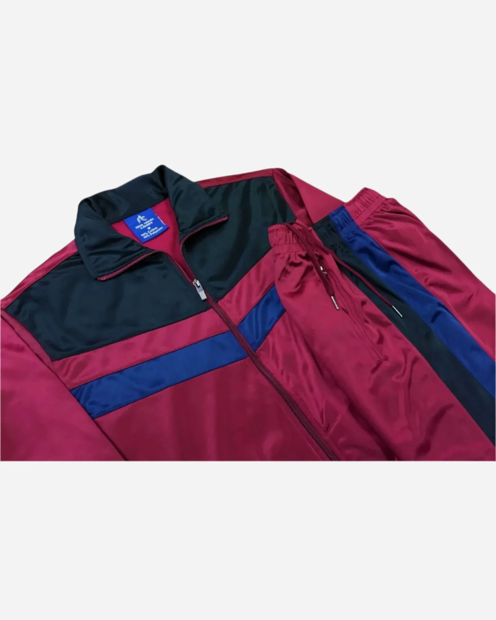 Men's Tracksuit Warm-Up 2-piece Retro Style Track Jacket & Pants Matching Set
