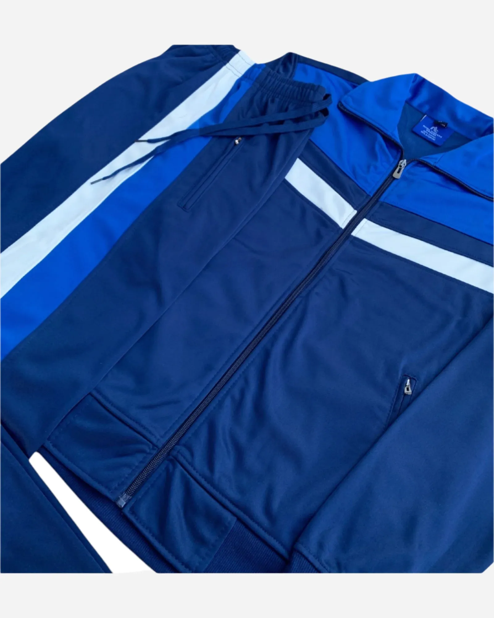 Men's Tracksuit Warm-Up 2-piece Retro Style Track Jacket & Pants Matching Set