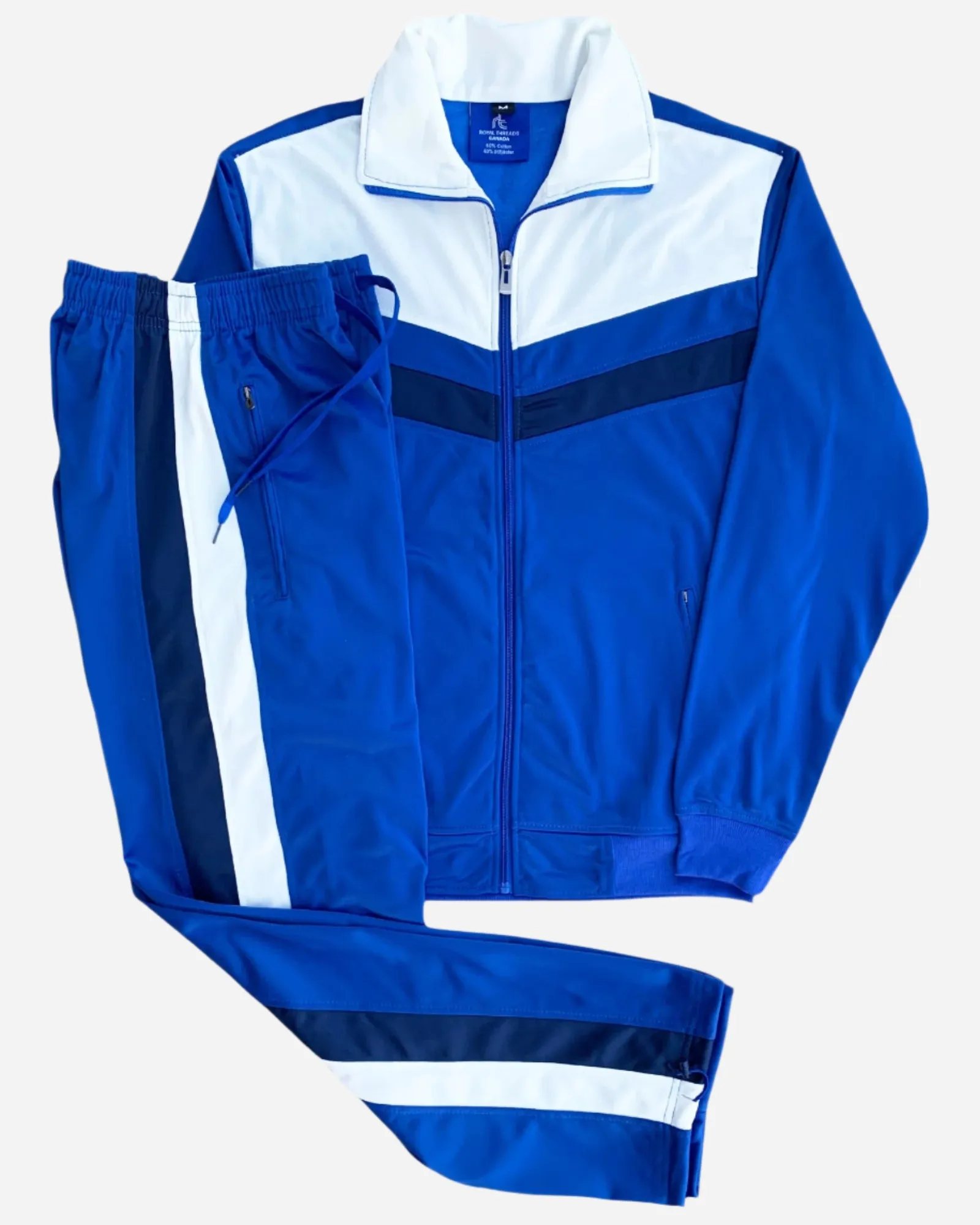 Men's Tracksuit Warm-Up 2-piece Retro Style Track Jacket & Pants Matching Set