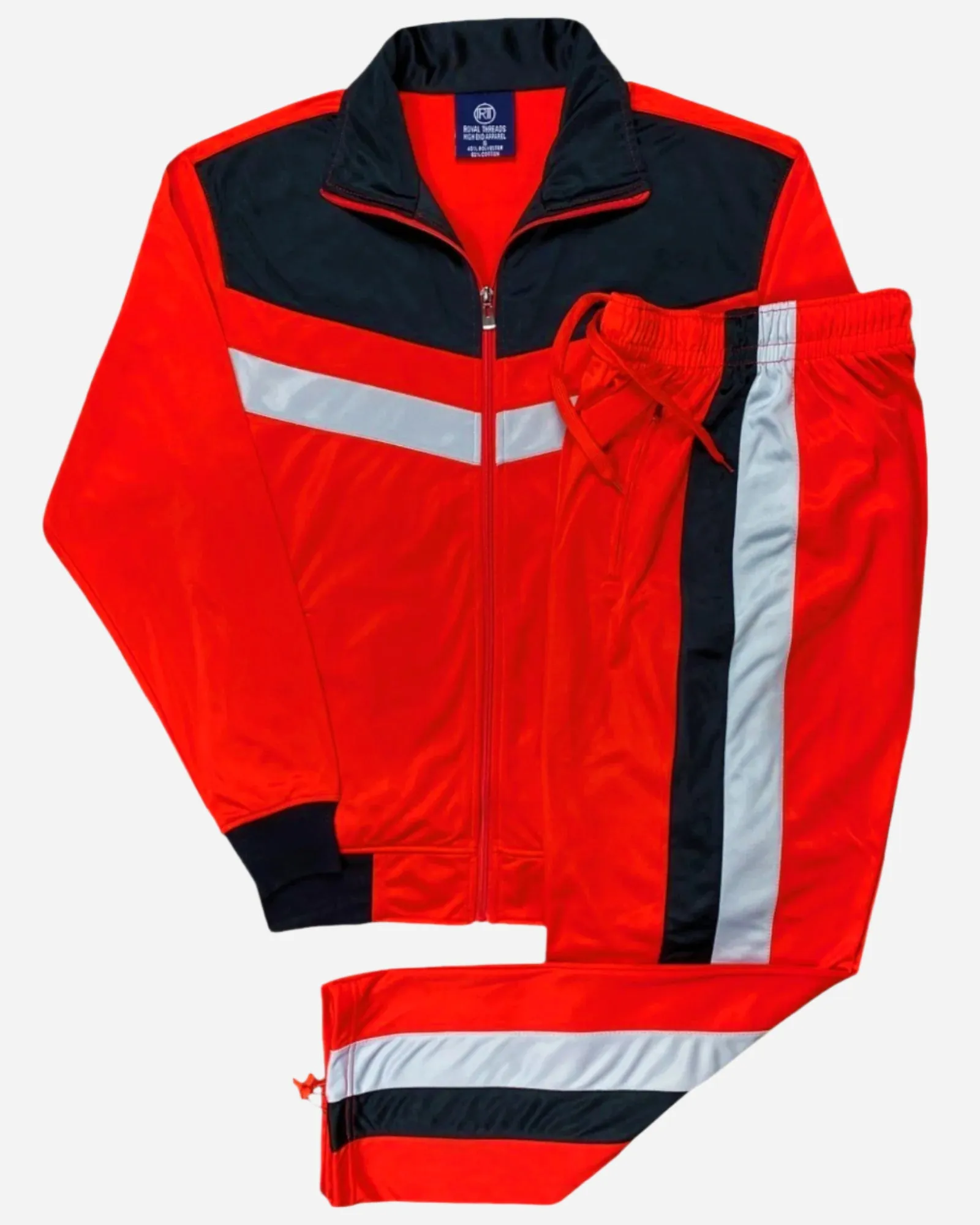 Men's Tracksuit Warm-Up 2-piece Retro Style Track Jacket & Pants Matching Set
