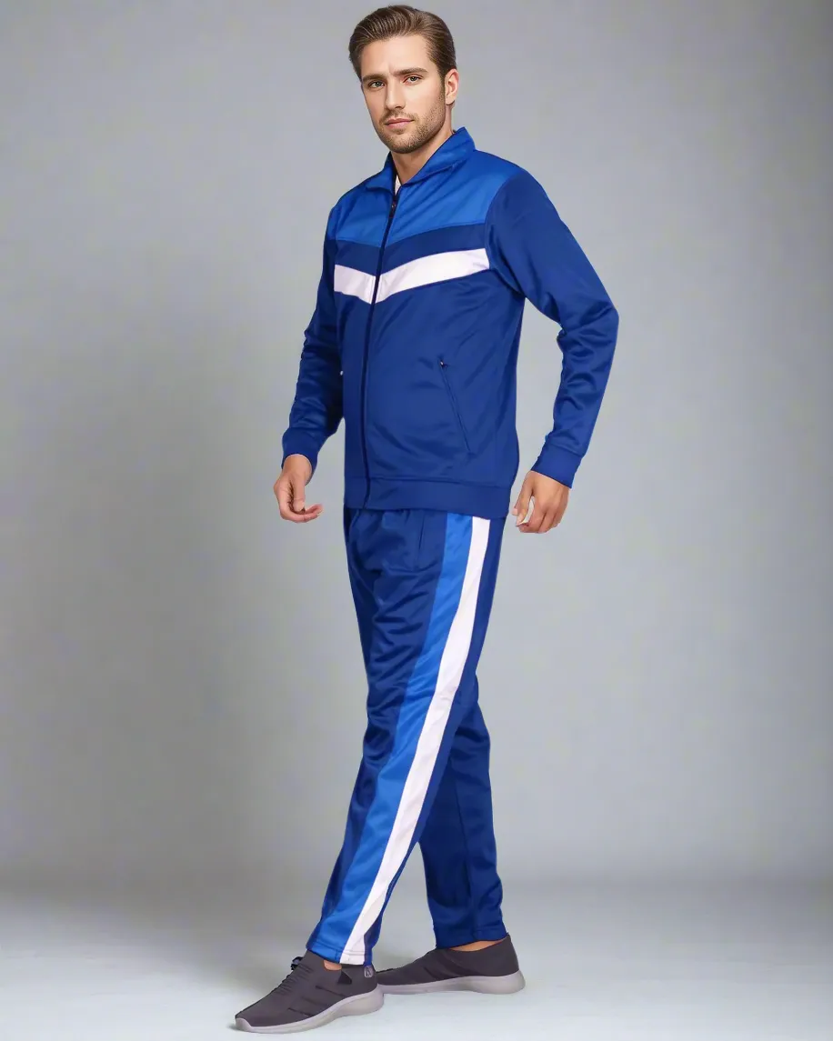 Men's Tracksuit Warm-Up 2-piece Retro Style Track Jacket & Pants Matching Set