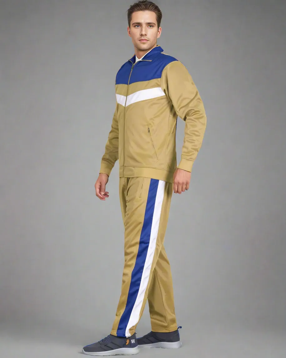Men's Tracksuit Warm-Up 2-piece Retro Style Track Jacket & Pants Matching Set
