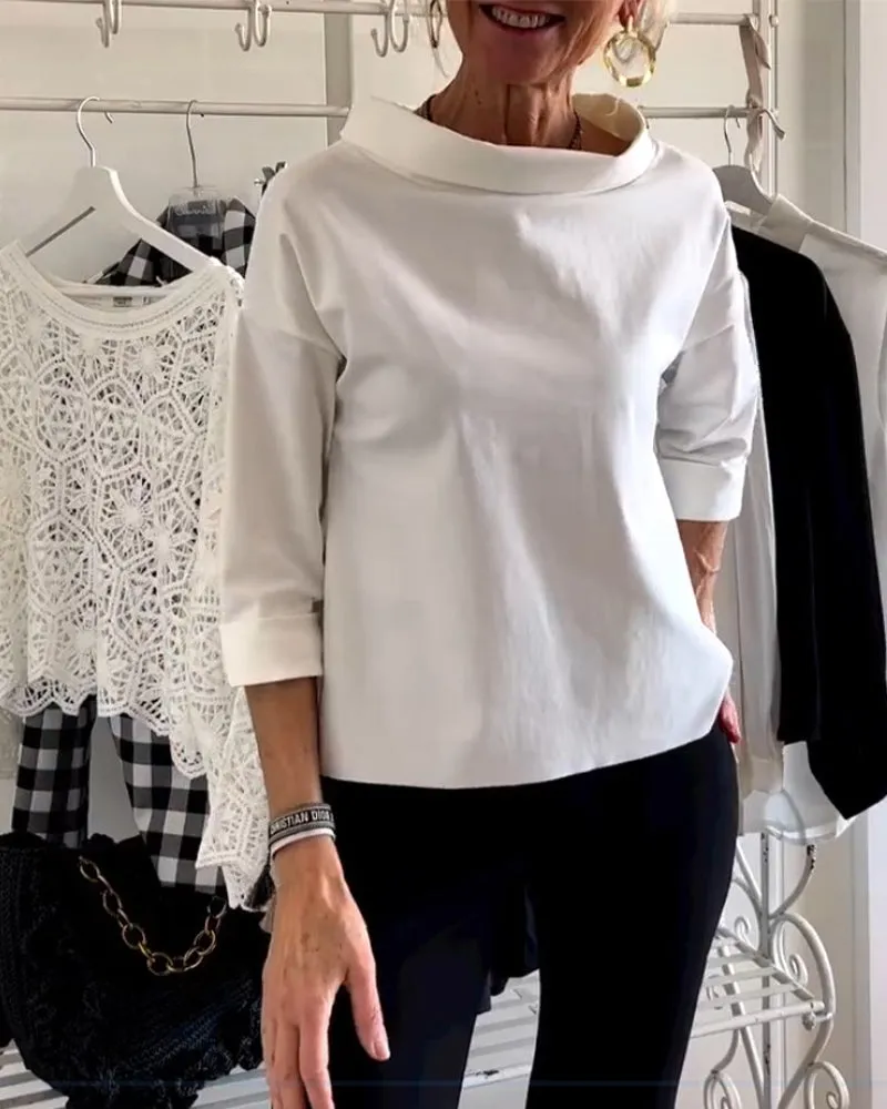 Michaela® | Casual Top With Plain Lapels